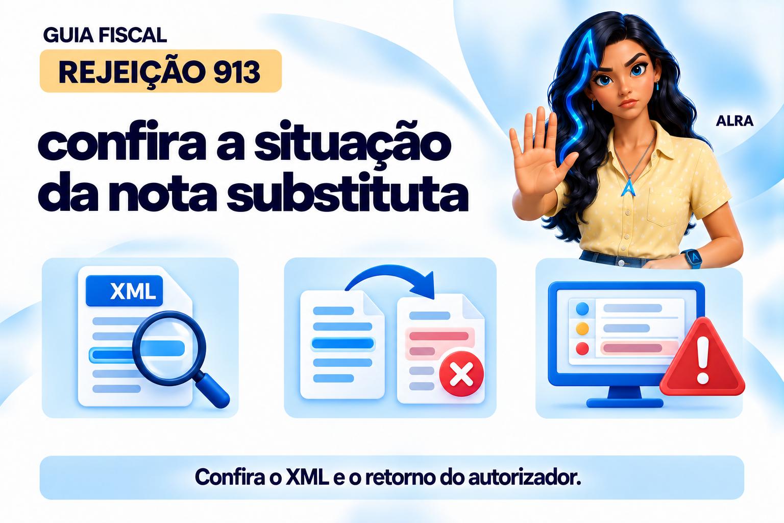 Capa ilustrada da ALRA: Rejeição 913: confira a situação da nota substituta.