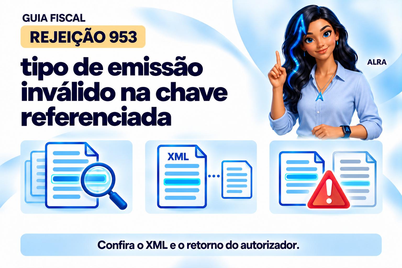 Capa ilustrada da ALRA: Rejeição 953: tipo de emissão inválido na chave referenciada.