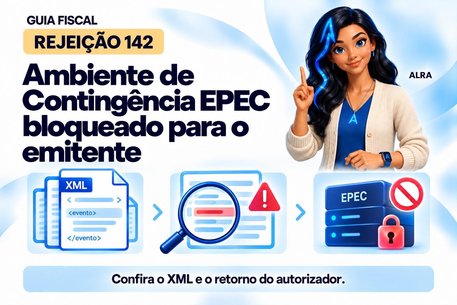 Capa ilustrada da ALRA: Rejeição 142: Ambiente de Contingência EPEC bloqueado para o emitente.