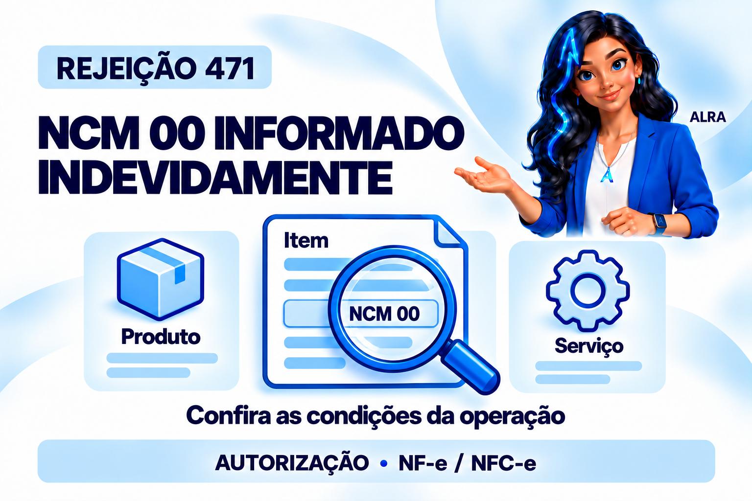 Capa ilustrada da ALRA: Rejeição 471: quando o NCM 00 foi usado indevidamente.