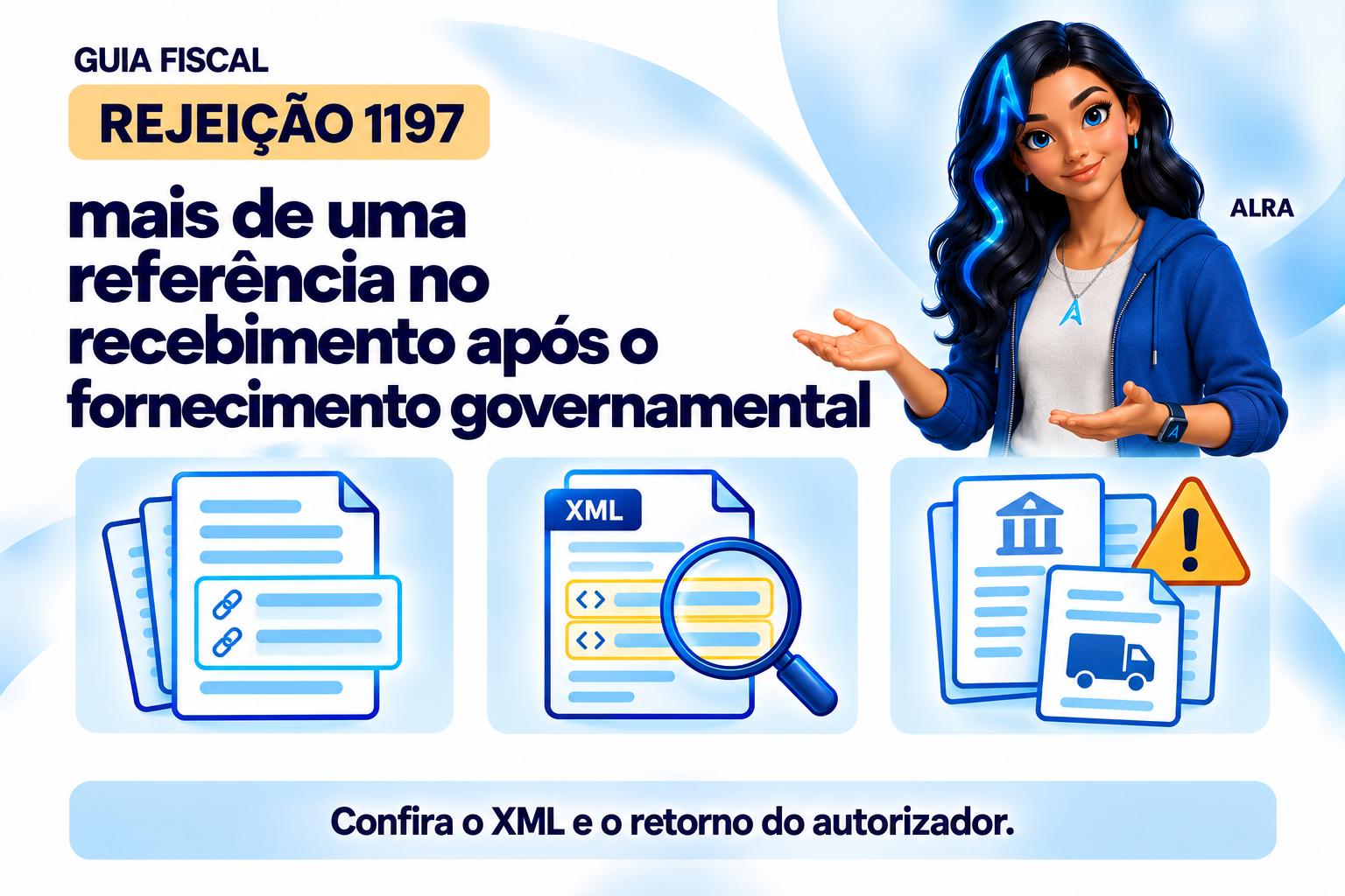 Capa ilustrada da ALRA: Rejeição 1197: mais de uma referência no recebimento após o fornecimento governamental.