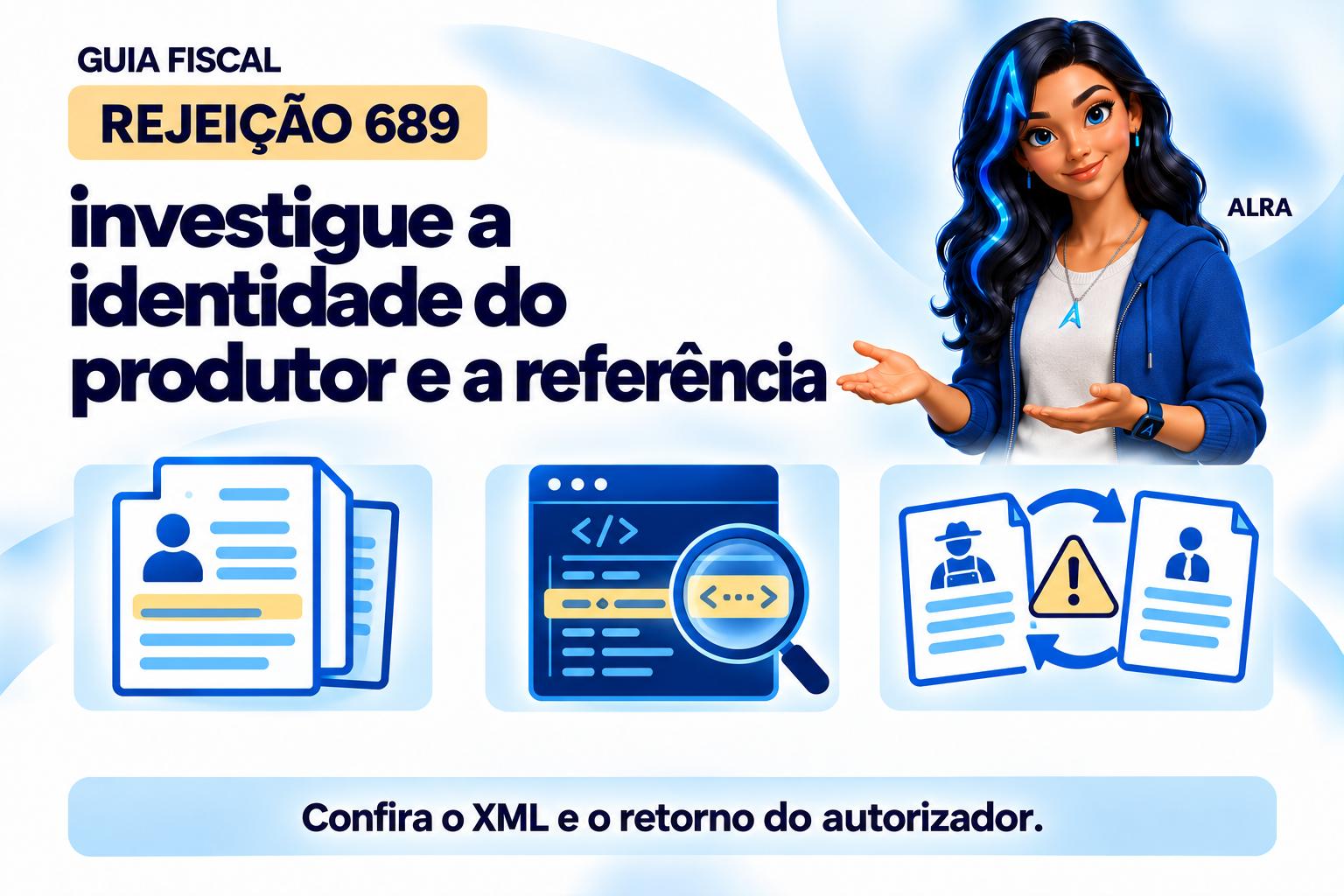 Capa ilustrada da ALRA: Rejeição 689: investigue a identidade do produtor e a referência.