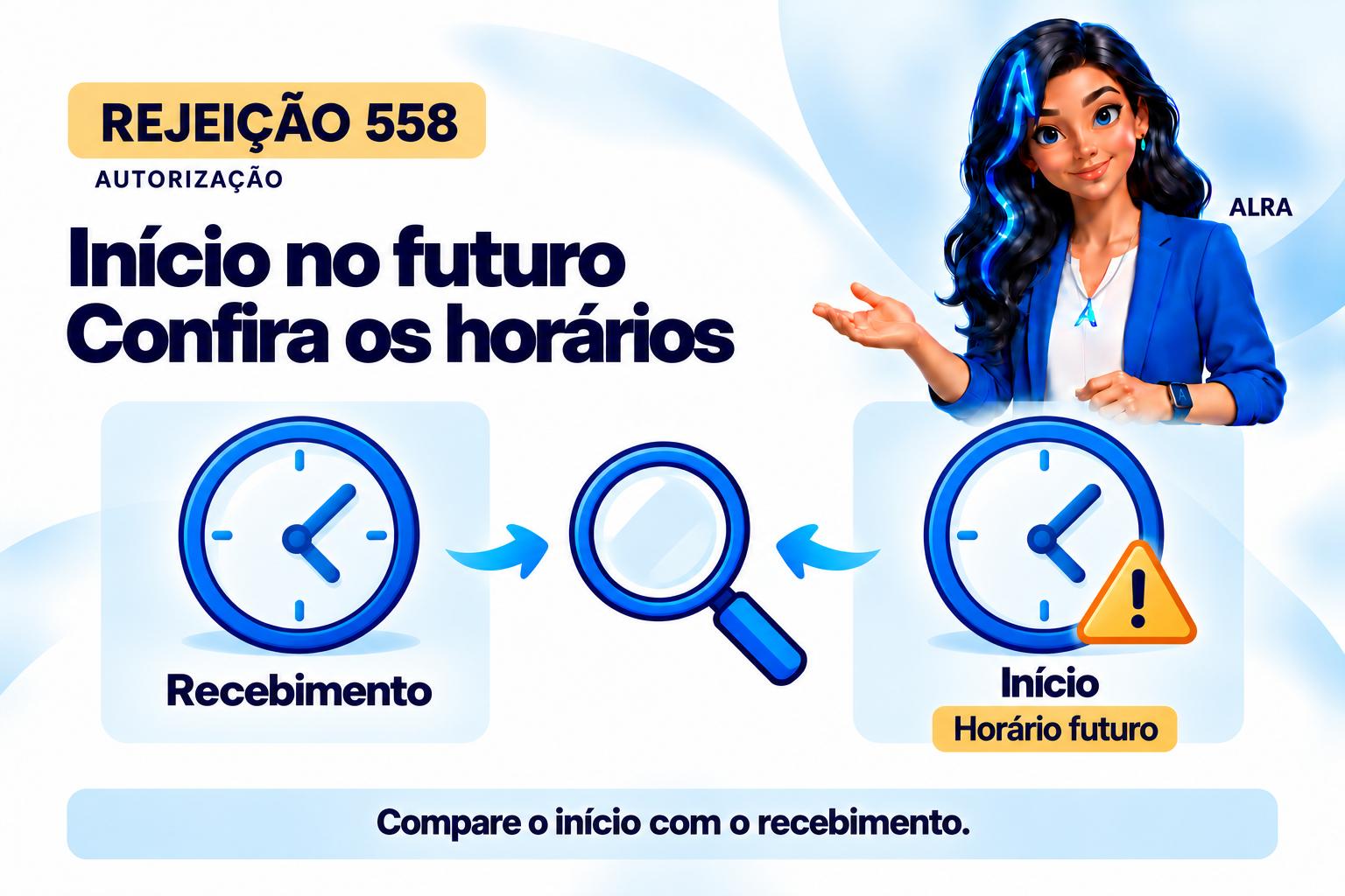 Capa ilustrada da ALRA: Rejeição 558: entrada em contingência com data futura.