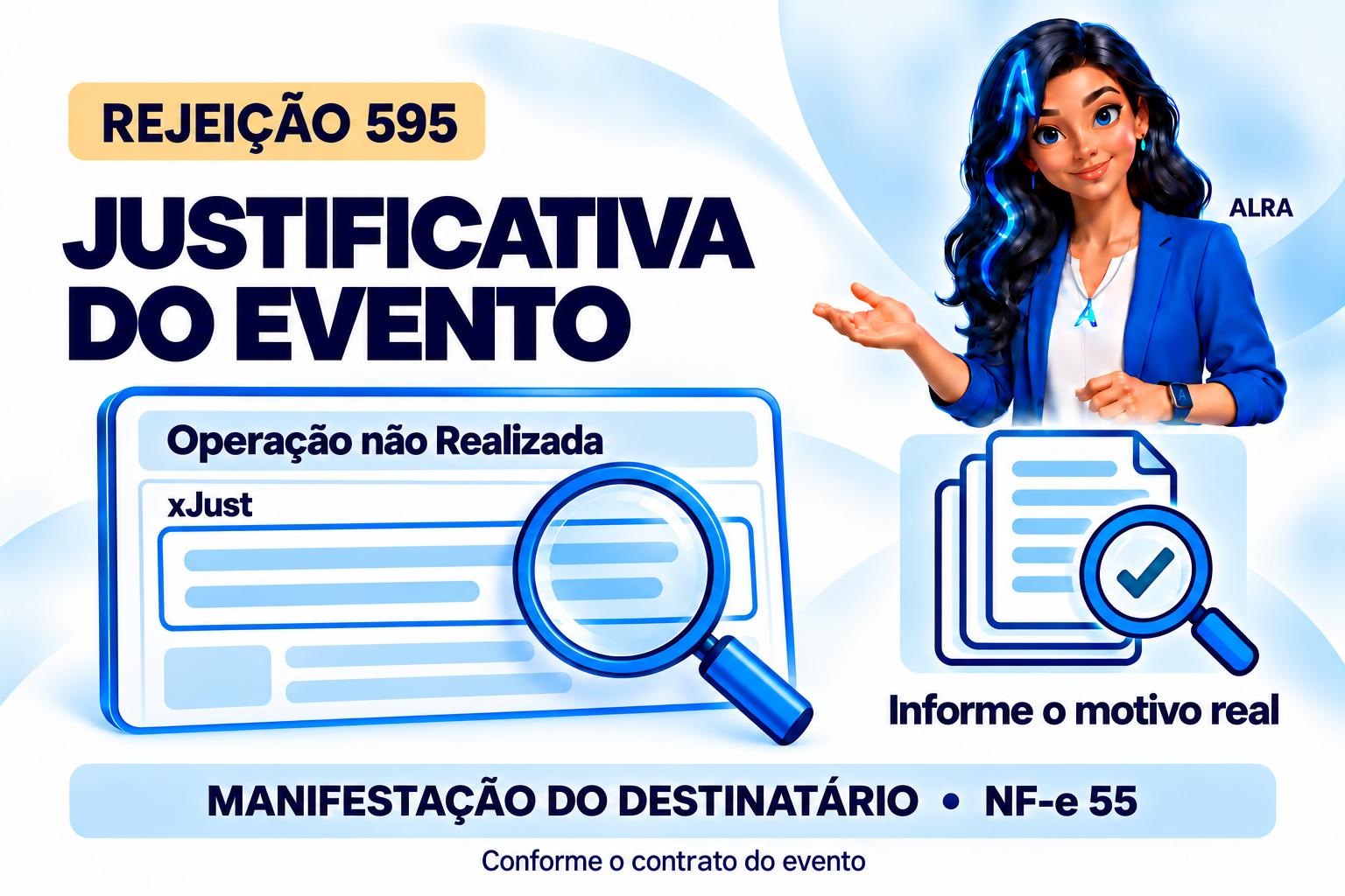 Capa ilustrada da ALRA: Rejeição 595: informe o motivo real da operação não realizada.