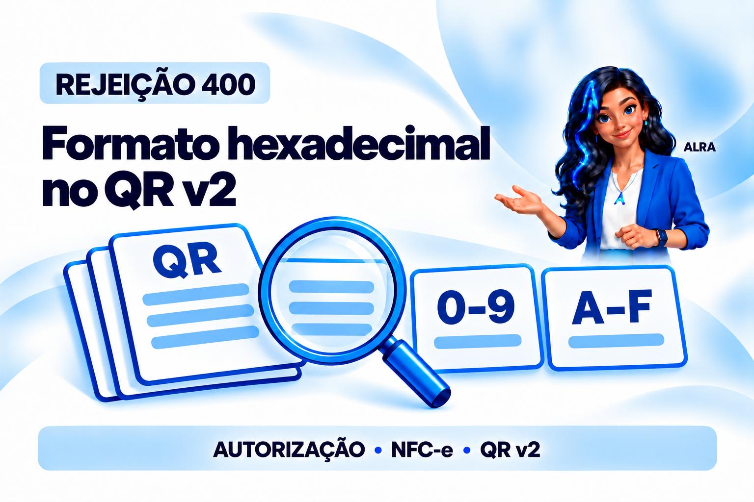Capa ilustrada da ALRA: Rejeição 400: como corrigir o formato hexadecimal no QR Code v2.