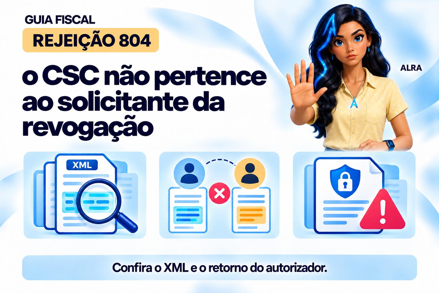 Capa ilustrada da ALRA: Rejeição 804: o CSC não pertence ao solicitante da revogação.