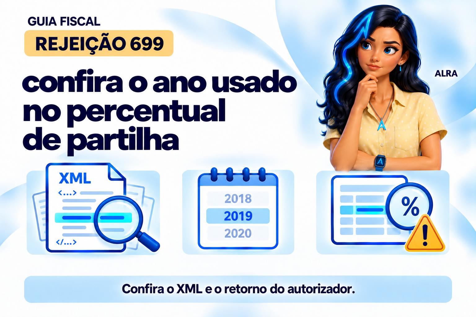 Capa ilustrada da ALRA: Rejeição 699: confira o ano usado no percentual de partilha.
