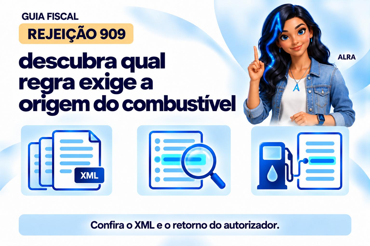 Capa ilustrada da ALRA: Rejeição 909: descubra qual regra exige a origem do combustível.