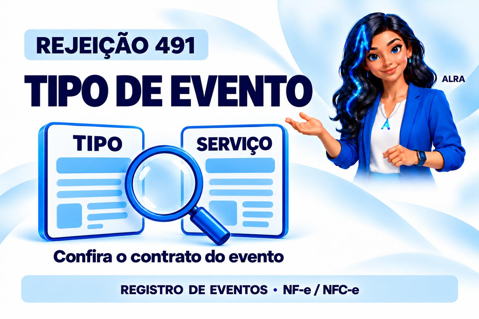 Capa ilustrada da ALRA: Rejeição 491 na NF-e: confira o tipo de evento e o serviço usado.