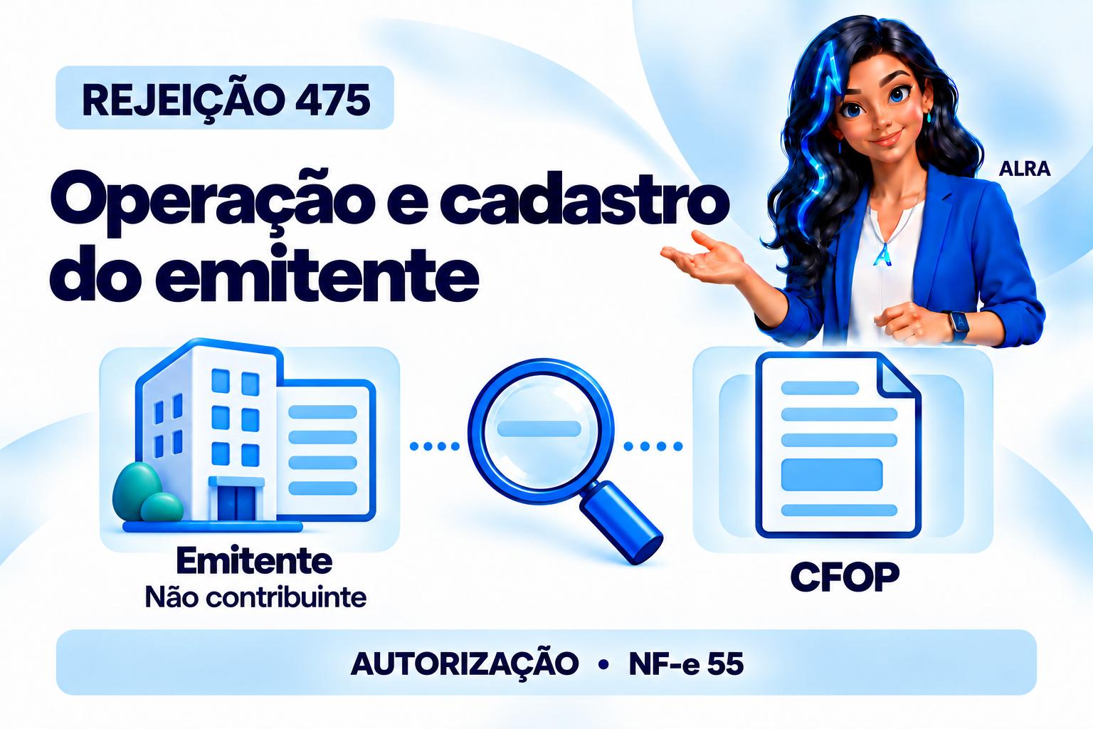 Capa ilustrada da ALRA: Rejeição 475: confira a operação e a condição do emitente.