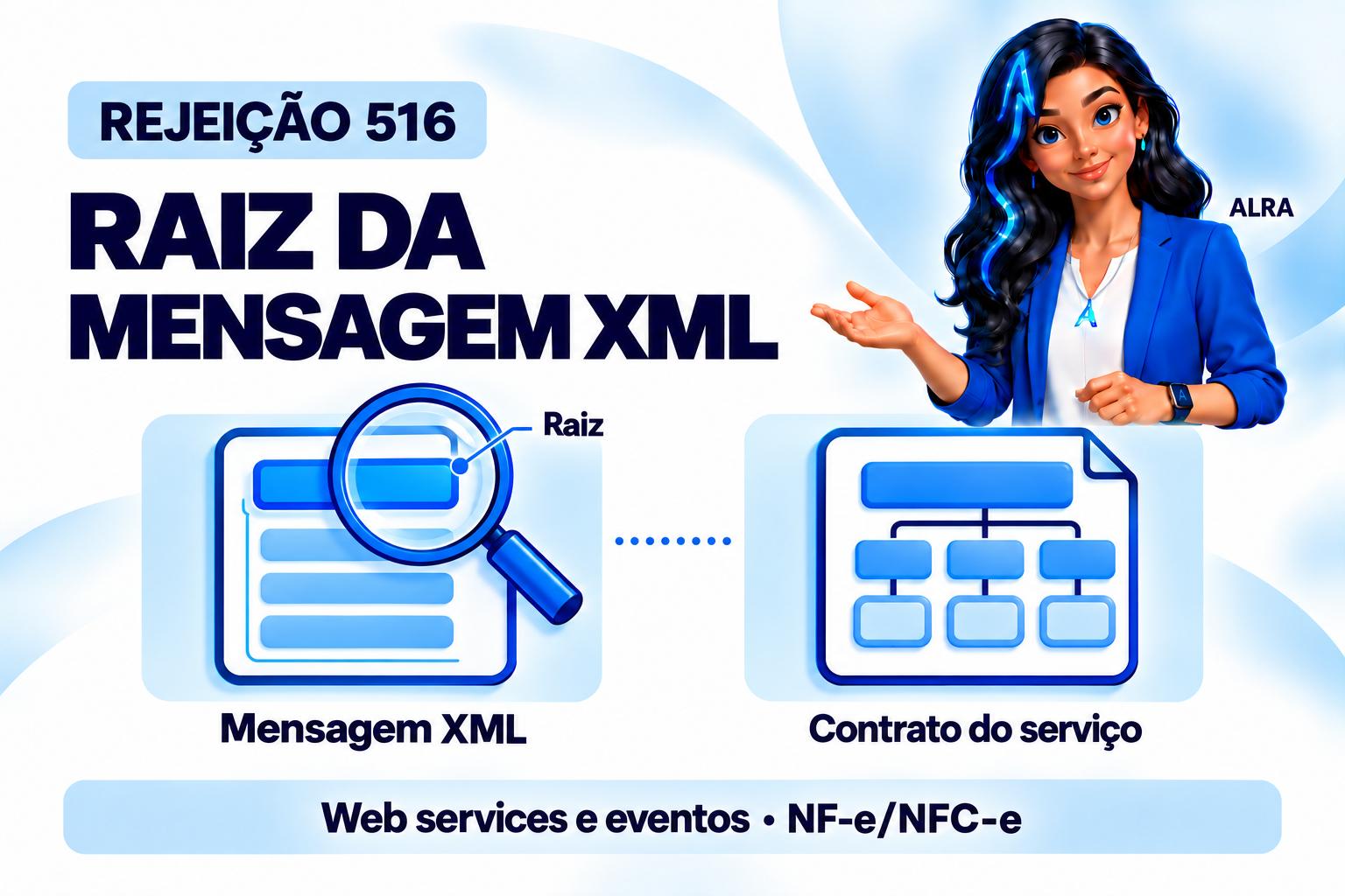 Capa ilustrada da ALRA: Rejeição 516: a mensagem XML não começa pela raiz esperada pelo serviço.
