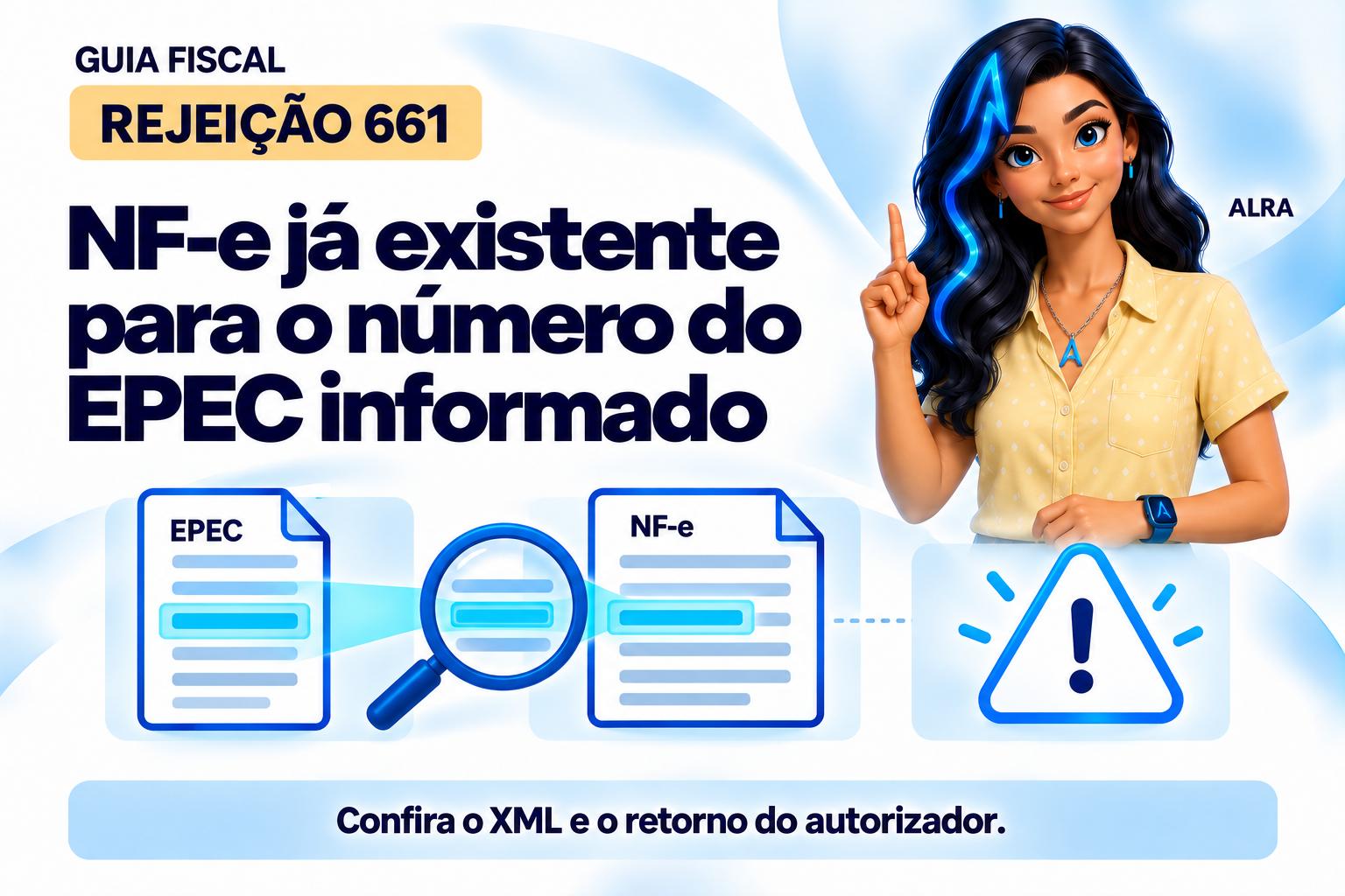 Capa ilustrada da ALRA: Rejeição 661: NF-e já existente para o número do EPEC informado.