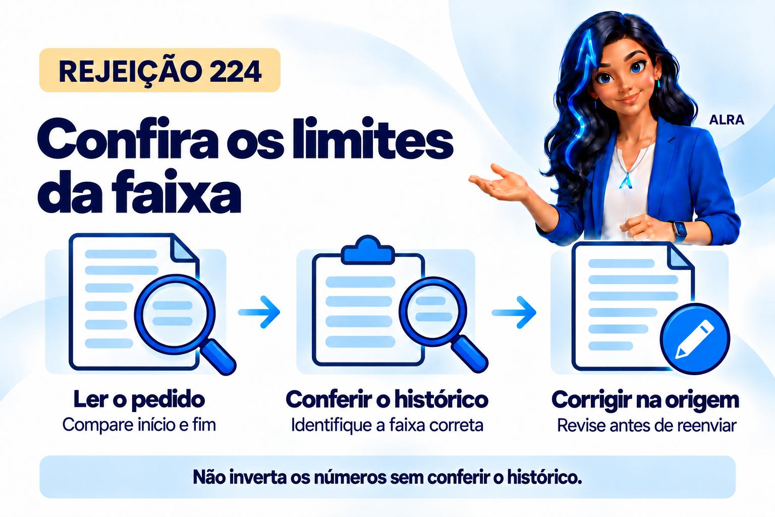 Capa ilustrada da ALRA: Rejeição 224: como corrigir os limites da faixa de inutilização.