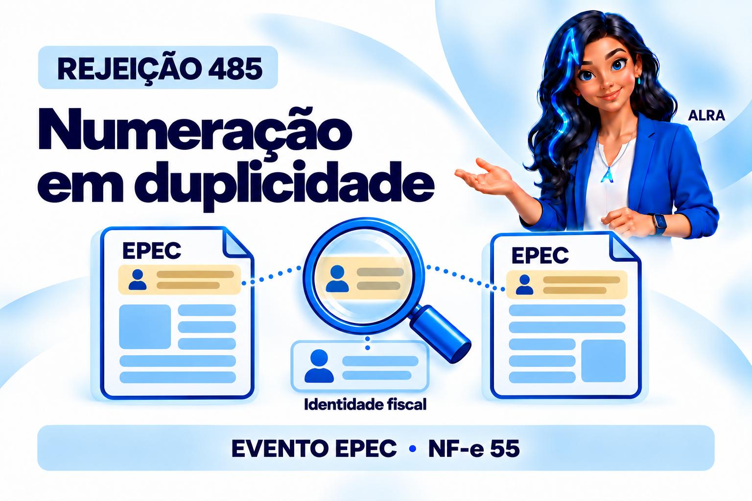 Capa ilustrada da ALRA: Rejeição 485: como investigar a duplicidade de numeração do EPEC.