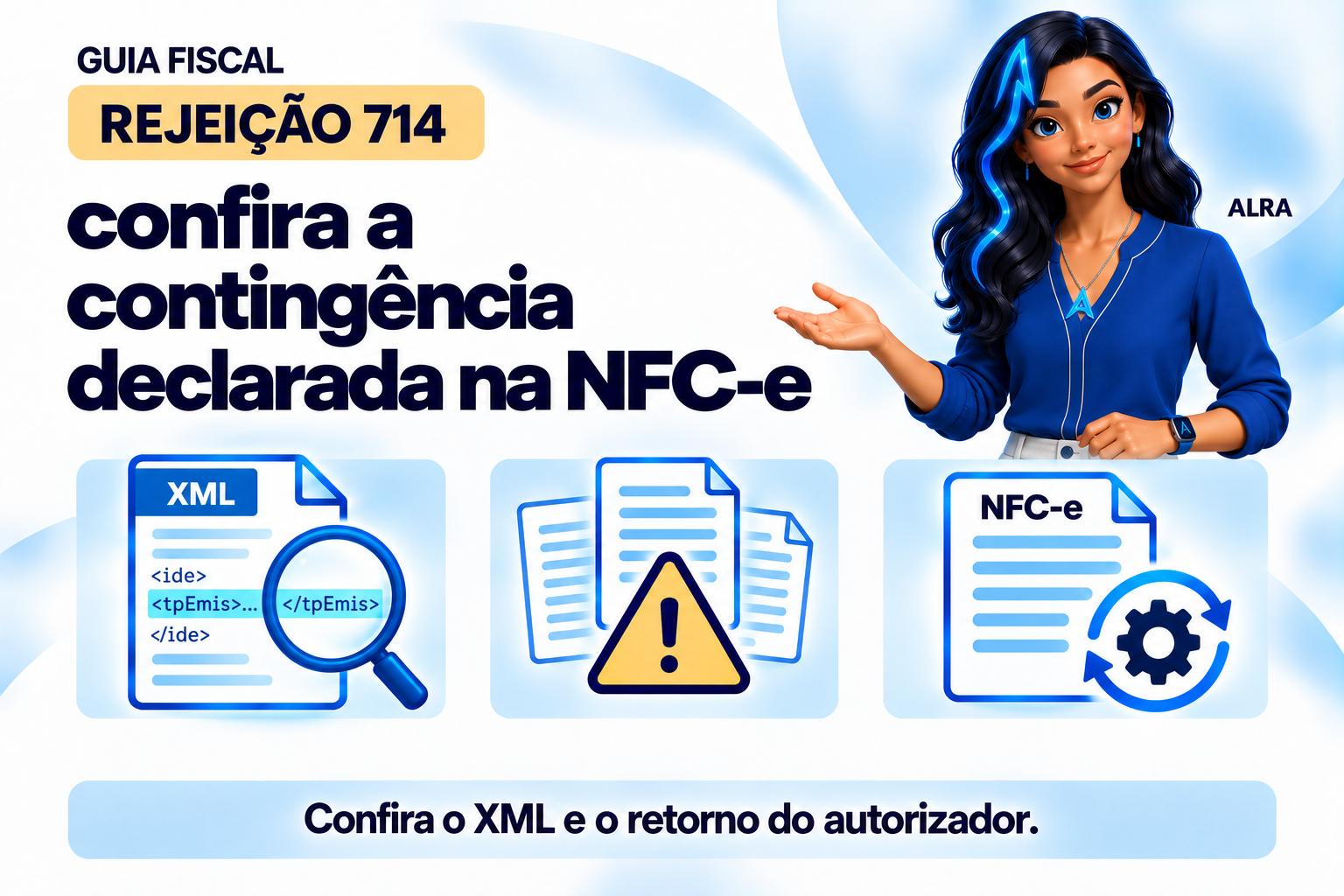 Capa ilustrada da ALRA: Rejeição 714: confira a contingência declarada na NFC-e.