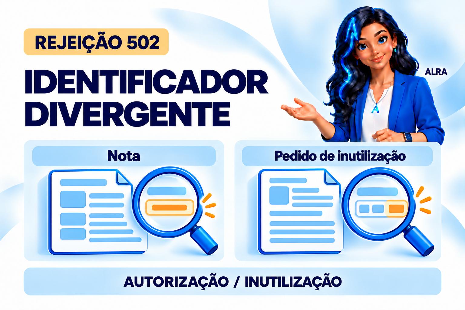 Capa ilustrada da ALRA: Rejeição 502 na NF-e: confira a formação do Id sem alterar a nota autorizada.