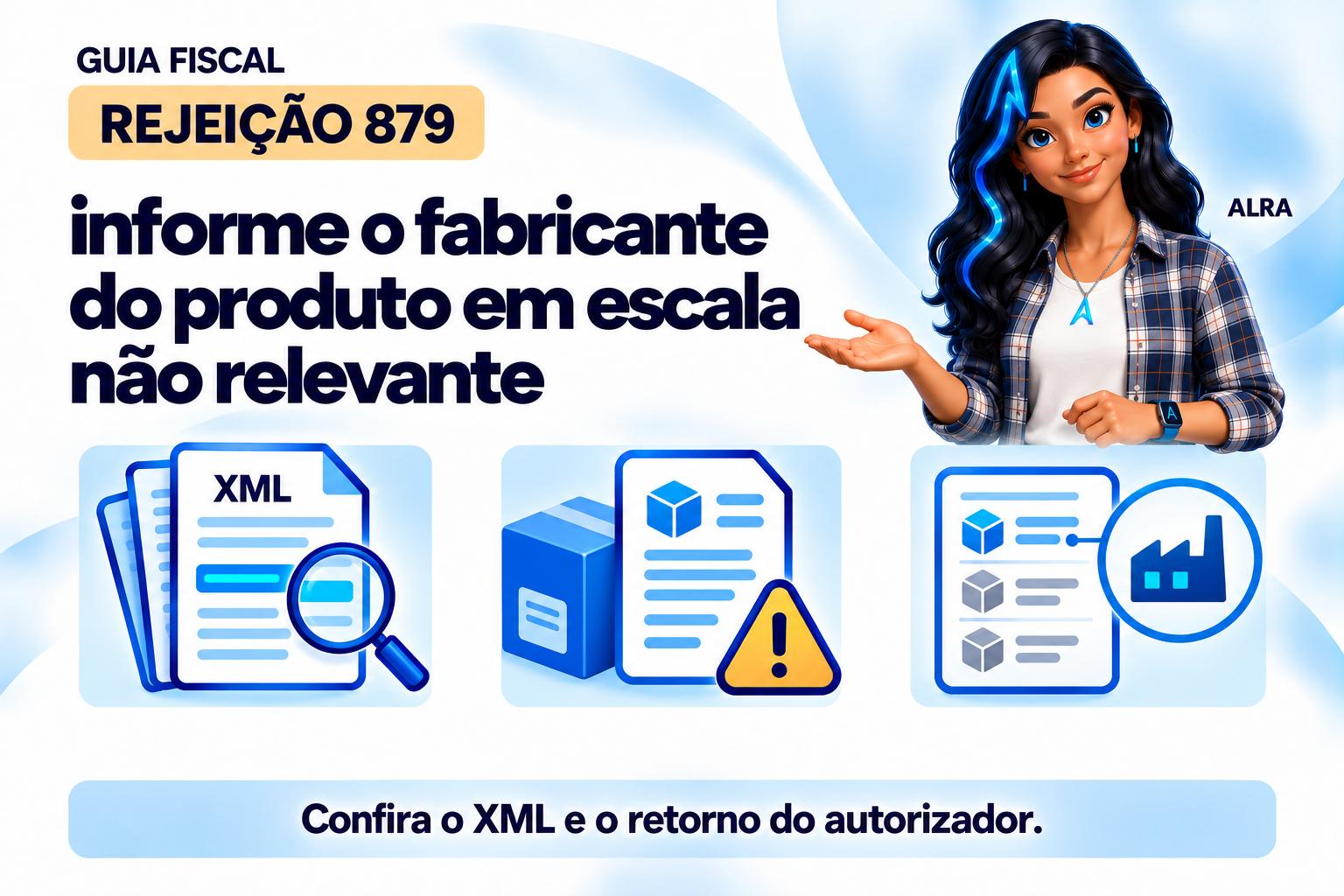 Capa ilustrada da ALRA: Rejeição 879: informe o fabricante do produto em escala não relevante.