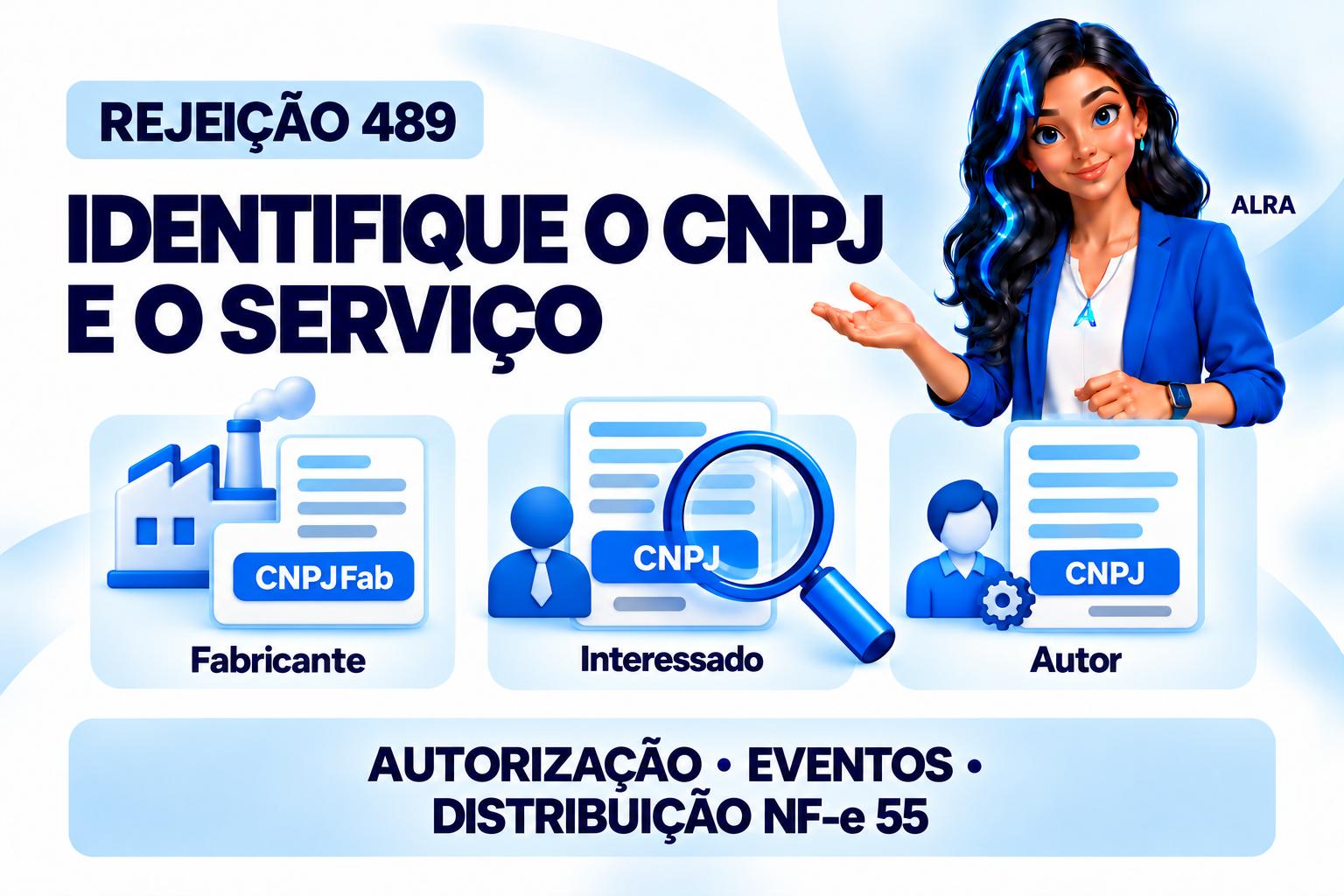 Capa ilustrada da ALRA: Rejeição 489: descubra qual CNPJ está inválido antes de corrigir.